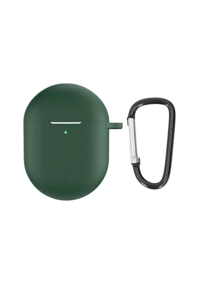 Koodmax Xiaomi Redmi Buds 3 Pro / Airdots 3 Pro Uyumlu Silikon Kılıf + Metal Kopça - Yeşil