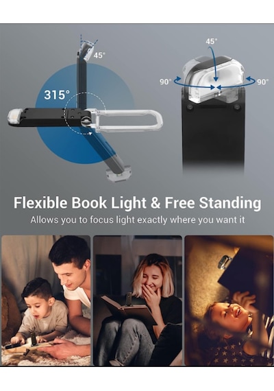 Siyah Renk Kitap Okuma Işığı Kitap Ayıracı Usb Şarjlı