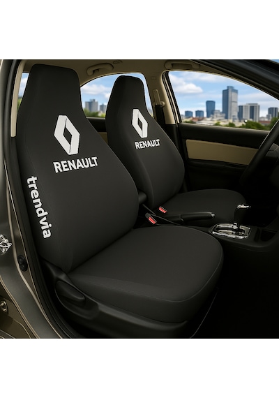 Renault Uyumlu Ön Arka Koltuk Kılıfı Penye Servis Tipi Oto Koltuk Koruma Seti Siyah