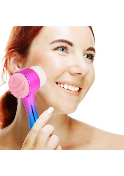 Plentiful Çift İşlevli Renkli Cilt Yüz Temizleme Fırçası Peeling Masaj Etkili Gözenek Temizleyici Alet