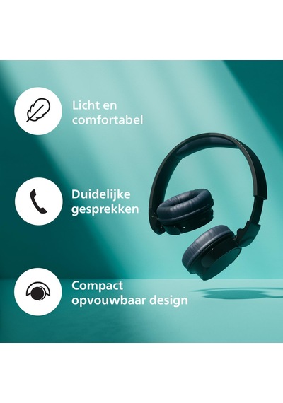 Tah3209bk Hafif Kulak Üstü Kablosuz Bluetooth Kulaklık, Pasif Gürültü Yalıtımlı, 25 Saat Çalma Süresi, Net Çağrılar, Dinamik Bas, 2 Saat Usb-c Şarj, Siyah