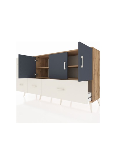 Hyperion Konsol 4 Raflı 6 Çekmeceli 3 Kapaklı 176x44x99 Çam-antra Çam-antrasit/aytaşı Hyperion Konsol 4 Raflı 6 Çekmeceli 3 Kapaklı 176x44x99 Çam-antra Çam-antrasit/aytaşı