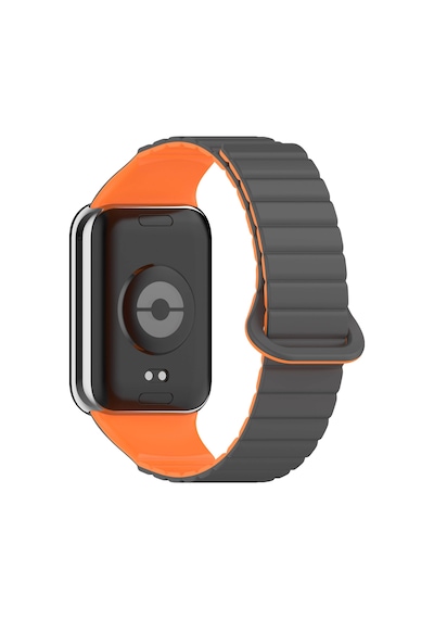 Xiaomi Mi Band 8 Pro Silikon Kordon Mkst Krd-105 Strap Kayış-gri-turuncu