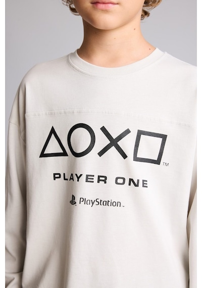 Defacto Playstation Lisanslı Baskılı Oversize Bisiklet Yaka Uzun Kollu Tişört Erkek Çocuk I3679a826wngr477 Gri-gr477