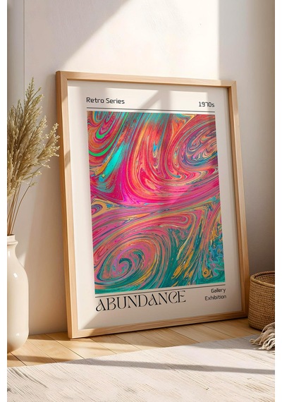 Abundance Çerçeveli Tablo Retro Series Bolluk Bereket Aura Enerji Renkleri