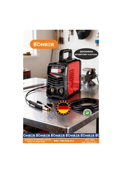 Böhrer Ba011167 Pfc Teknoloji 200 Amper Mma Yeni Nesil İnverter Kaynak Makinesi