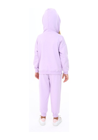 Toontoy Kids Toontoy Kız Çocuk Kapüşonlu Yazı Armalı Eşofman Takım Lila