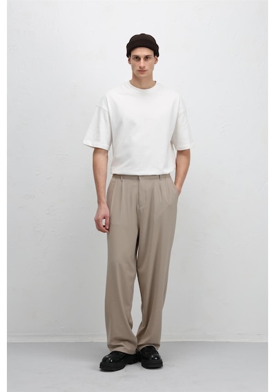 Vamos Baggy Fit Kumaş Pantolon 30-795-1 Bej