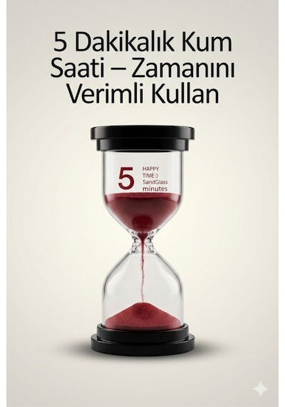 5 Dakikalık Kum Saati Zamanlayıcı Kırmızı Dekoratif Masa Saati 4 Renk Seçeneği 11