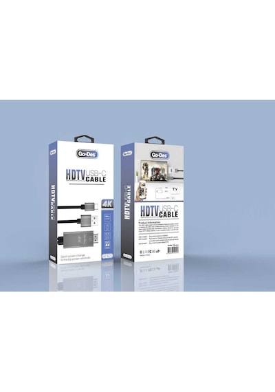 Go Des GD-8273 Type-C HDMI 4K Kablo 180 cm Görüntü Aktarım Kablosu - Siyah ZORE-260165