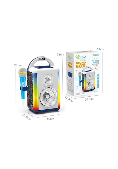 Mikrofonlu Bluetootlu Kareoke Seti Işıklı Çok Fonksiyonlu