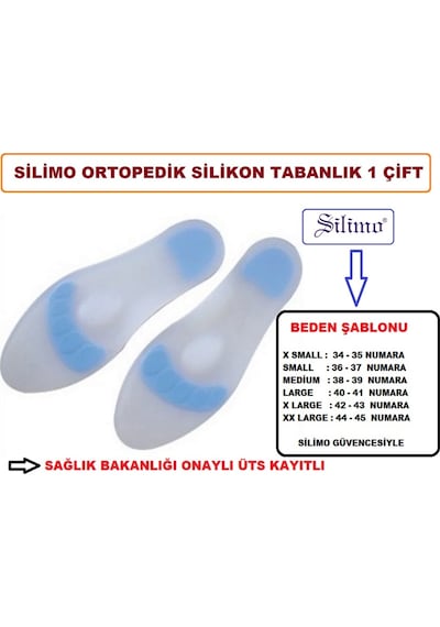 Silimo Silikon Tam Ortopedik Tabanlık Epin Tabanlığı Topuk Dikeni Taban