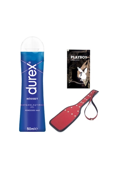 Durex Hisset Pürüzsüz Hazlar 50 Ml Jel + Kırmızı Deri Şaplak + Hediye