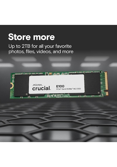 Crucıal Ct1000e100ssd8, E100, 1tb, 5000/4500, Gen4, Nvme Pcıe M.2 2280, Ssd