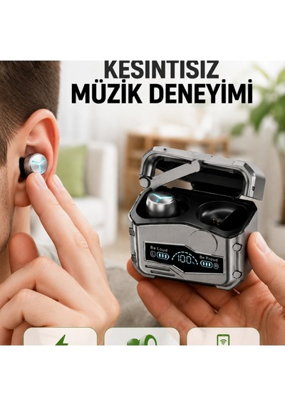 Hızlı Şarj Edilebilen Kablosuz Kulaklık Uzun Süreli Kullanım İçin Tasarlandı Kopya 00