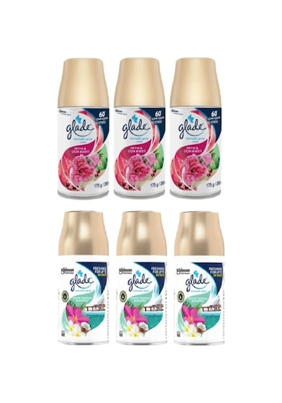 Glade Otomatik Sprey Bahar Kokusu Tropikal Floral + Meyve ve Çiçek Buketi Oda Parfümü 6 X 269 ML