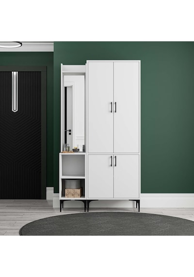 Set 5040-5030 Royal Sol Aynalı 4 Kapaklı 5 Askılı 2 Raflı Portman