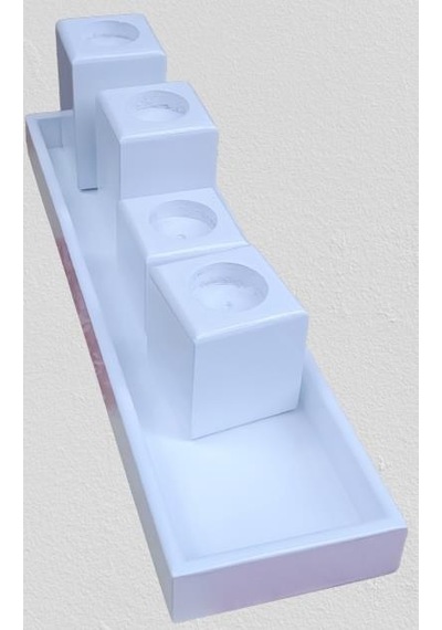 Hobi Adn Dekoratif Mumluk Ahşap Mdf Parlak Beyaz Model El Yapım
