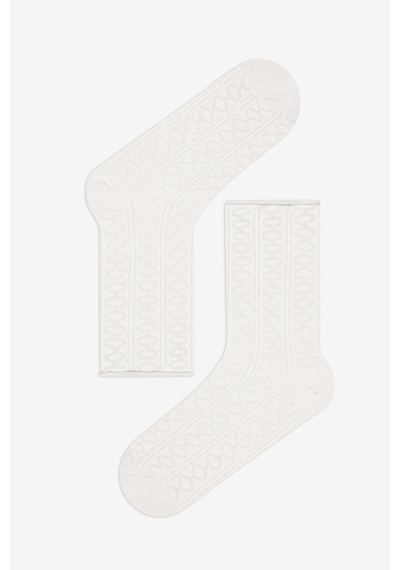Penti Jacquard Beyaz Açık Pembe Burun Dikişsiz Pantolon Çorabı Penti Jacquard Beyaz Açık Pembe Burun Dikişsiz Pantolon Çorabı