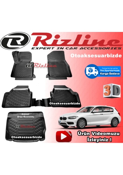 Bmw F20 1 Seri 3D Paspas+Bagaj Havuz Siyah 2015-2018 Arasırizline