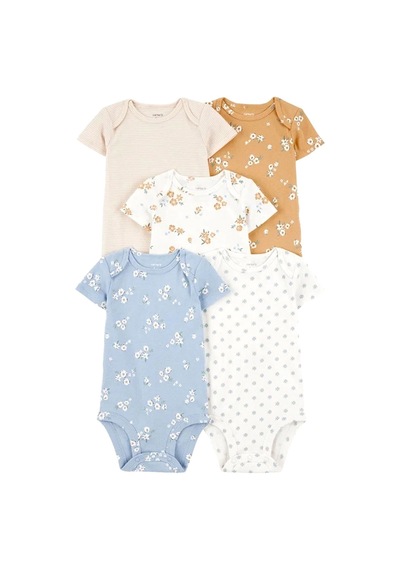 Carter's Kız Bebek Layette Kısa Kollu 5'li Body Set Krem 1t010810