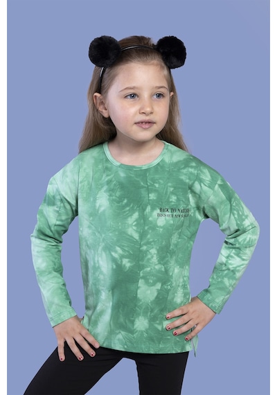 Toontoy Kids Toontoy Kız Çocuk Batik Desenli Tişört Yeşil Toontoy Kids Toontoy Kız Çocuk Batik Desenli Tişört Yeşil