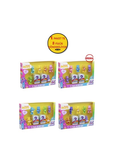 Care Bears Mini Koleksiyon Figürleri 8'li Paket - 1 Adet