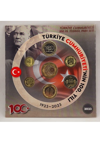 2023 Türkiye Cumhuriyeti 100.yıl Tedavul Hatira Seti Çil