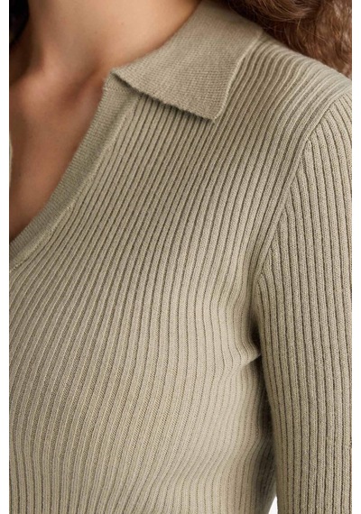 Defacto Coool Slim Fit Dar Kesim Polo Yaka Triko Kazak X4929az25wnkh196 Haki Defacto Coool Slim Fit Dar Kesim Polo Yaka Triko Kazak X4929az25wnkh196 Haki