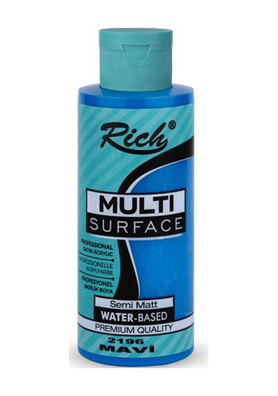 Rich Akrilik Boya Multi Surface 120 Cc Mavi 120-2196 Çok Renkli