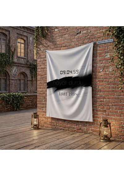 10 Kasım Atatürkü Anma Sonsuz Saat Temalı Anma Bayrağı Poster Bayrak Raşel Kumaş 100x150 Cm Ata49 Diğer