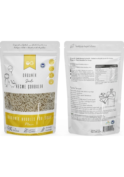 OG natural 4'lü Organik Sade Makarna Seti 6/7 Ay Sade