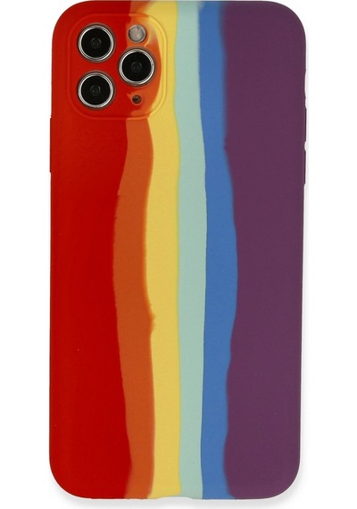 Newface Apple iPhone Uyumlu 11 Pro Kılıf Ebruli Lansman Silikon Semeglbl - 64 - Kırmızı-mor