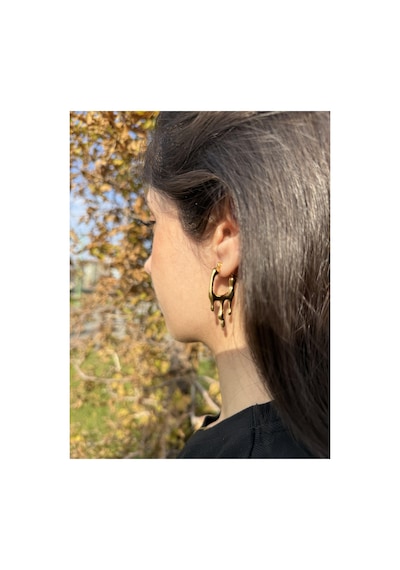 Melted Gold Hoop Küpe Altın