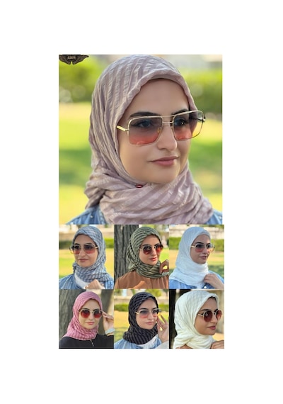 Aldaıyr 7 Adet - Jakarlı Caz Eşarp 120 X120 Pamuk Çok Renklig07-5