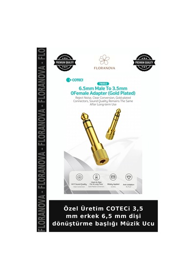 Özel Üretim Coteci 3,5 Mm Erkek 6,5 Mm Dişi Dönüştürme Başlığı Müzik Ucu