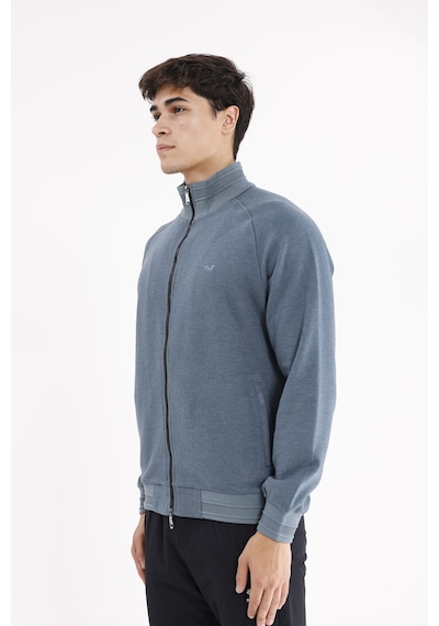Rowinger Polo Yaka Rahat Kalıp Selanik Yapıda Mevsimlik Spor Görünümlü Sweatshirt PETROL