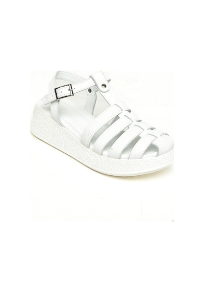 Fox Shoes P555050503 Beyaz Hakiki Deri Kadın Sandalet Beyaz-hakiki Deri Beyaz