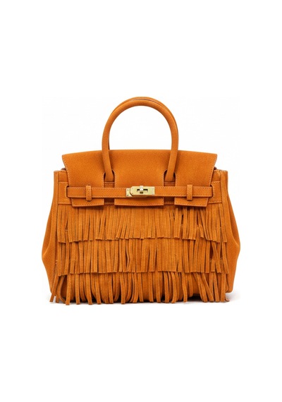 Voi Luxe Sierra Turuncu - Hermes Model Süet Çanta Çok Renkli