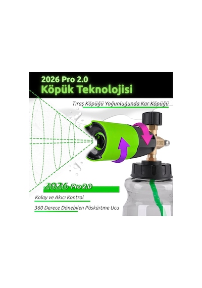 Robeve Bear Force Pro+ Foam Lance Köpük Yapıcı Aparat Pro Model Köpük Aparatı Profesyonel Oto Yıkama Köpük Yapıcı Aparat