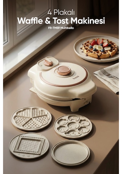 Fressi FR-TM59 1000 W Tost Ve Waffle Makinesi