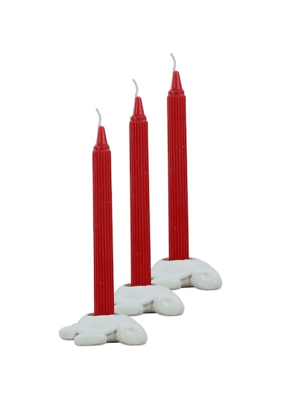 Mumluk Şamdan 3 Adet Tealight Ve İnce Mum Uyumlu Kaplumbağa Model - Beyaz