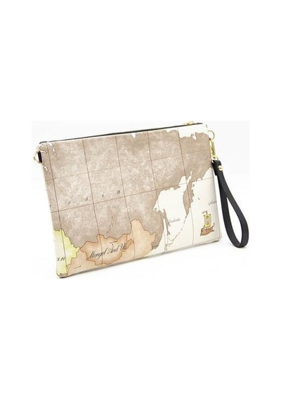 Silver Polo Sp1034 Kadın Portföy & Clutch Harita Bej-a.taba