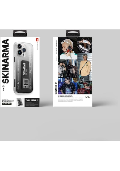 Apple Uyumlu iPhone 14 Pro Max Kılıf Skinarma Standlı Şeffaf Tasarımlı Taihi Kobai Kapak