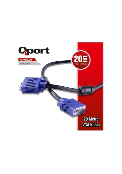 Qport Q-Vga20 15 Pin Filtreli Vga  Kablo 20Mt