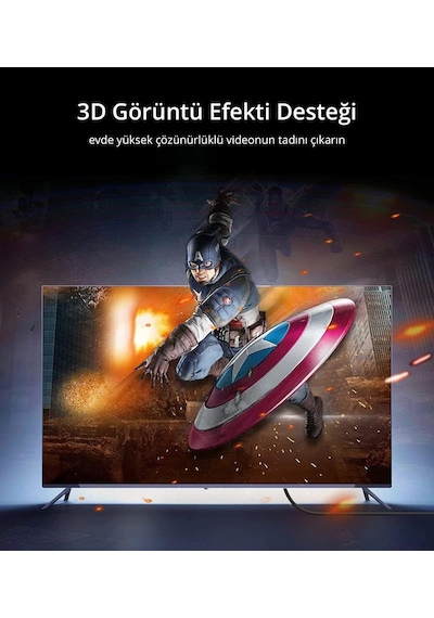 Uhd 4k Yüksek Hızlı Ethernet Ve Hdmı Kablosu, Siyah, 3 Metre