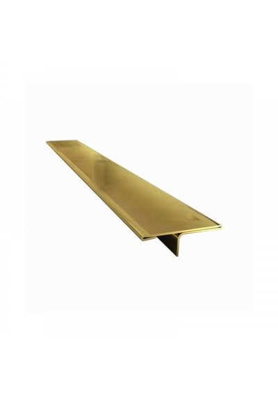Kapı Eşik T Profili İnoks Parlak Gold 4 Cm Eninde 244 Cm Boyunda + Montaj Silikonu Hediye
