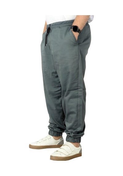 Mode Xl Büyük Beden Erkek Keten Jogger Bahar 21911B Antrasit 001