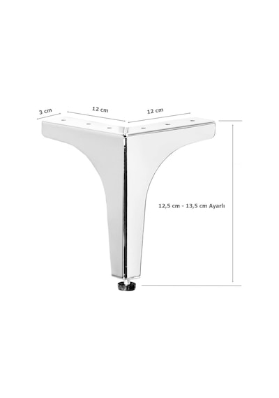 Klas Ayak Metal 12,5 Cm Krom Mobilya Koltuk Ayağı
