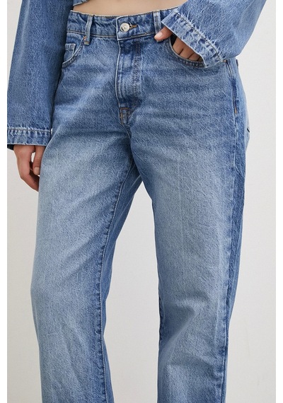 Never More Beş Cepli Yülsel Bel Regular Fit Jean Mavi Mavi